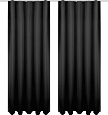 Image de Echarpe déco Ellen ruban universel opaque Lot de 2 noir 140x175 cm