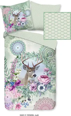 Produktbild von Muller Textil Bettwäsche Flanell/Biber 135x200 cm Mandalas Reh Romini Multi Reißverschluss 2-teilig Ganzjahr Oeko-Tex Standard 100 Wendemotiv