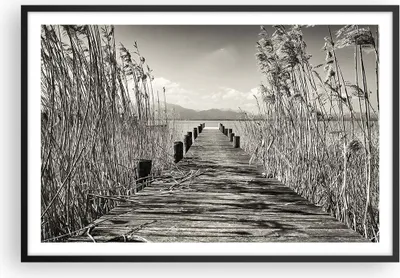 Produktbild von Gerahmtes Poster - Schwarzer Rahmen - Brücke Pier Sepia - 91,5x61 cm - Wand Bild - Wanddeko - Wandbilder - Kunstposter - Wandposter - Bilderrahmen - Bilder - Kunstdruck - P2BAA91x61-4928
