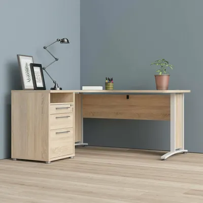 Produktbild von Schreibtisch - Weiß 150,5x159x74,5h cm