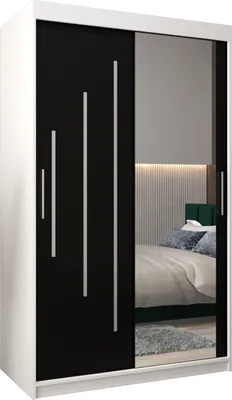 Produktbild von Kleiderschrank, Schiebetürenschrank Schlafzimmer, Schrank mit Spiegel YORK 2 120 cm