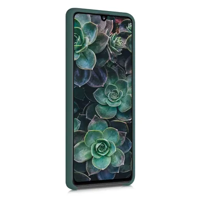 Produktbild von kwmobile Hülle kompatibel mit Samsung Galaxy A41 Hülle - Silikon Handy Case - Handyhülle weiche Oberfläche - kabelloses Laden - Moosgrün