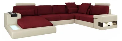 Produktbild von Ledersofa Designer Sofa U Form Wohnlandschaft Couch Polster Ecksofa Neu