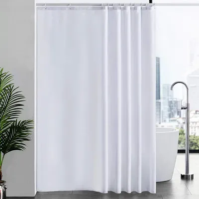 Produktbild von Duschvorhang Überlänge Anti-schimmel Textil Antibakteriell Weiß 200x240cm