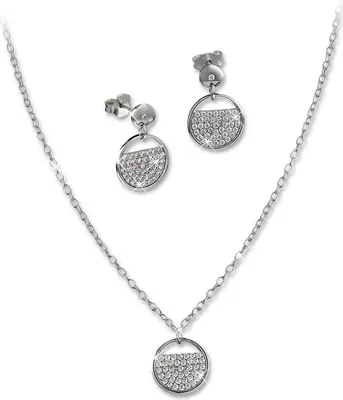 Produktbild von SilberDream Kette Anhänger Ohrringe Zirkonia Damen Silber weiß Set D2GSS410W