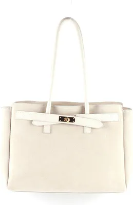 Image de Sac à main Giuliano en cuir Josephine - Beige - En Suède - Fabriqué en Italie