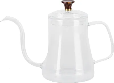 Zdjęcie produktu dla Szklany czajnik do kawy Swan Neck Thin Mouth Kettle Ręcznie robiony ekspres do kawy Pour Over Kettle (600 ml)