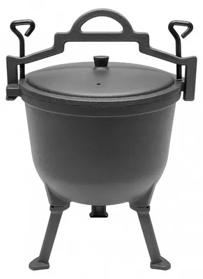 Imagen del producto de Olla de hierro fundido para fogata, 8 litros, y cubierta para parrilla (modelo 01)