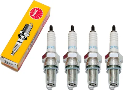 Produktbild von NGK Zündkerzen Set 4x DR7ES Zündkerze entstört, 19,0mm Langgewinde Ø 12,0mm, 3123 kompatibel mit