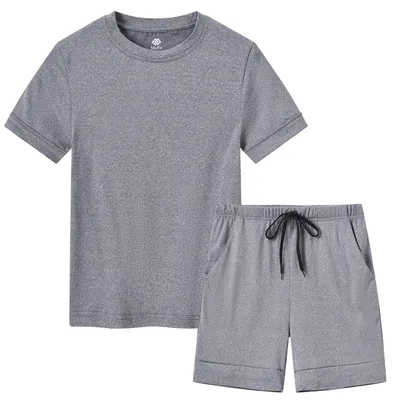 Produktbild von Jungen-Pyjama-Set, Kurzarm, mit gestreifter Hose, Größe 128-176