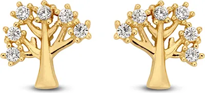 Produktbild von New Bling Goud 9NBG-0091 Oorknop Levensboom - Zirkonia - 6mm - Goud