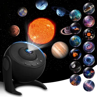 Obrázek produktu pro Projektor hvězdné oblohy - Galaxy projektor - 13 scénářů - Otočný o 360° - Černá