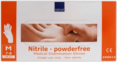 Produktbild von Abena Abena Nitril-Handschuhe pulverfrei Größe M 100 Stk. weiss 100st