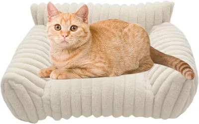 Produktbild von Rutschfestes Katzenbett als Sofa | Waschbares Katzen- und Hundesofa für Wohnzimmer, Schlafzimmer, Zuhause und Reisen, bequemes Tierbett