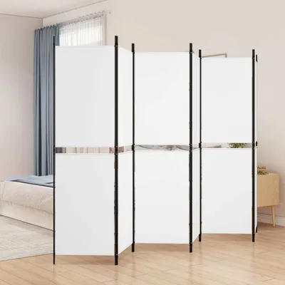 Produktbild von The Living Store 6-tlg. Paravent Weiß 300x180 cm Stoff