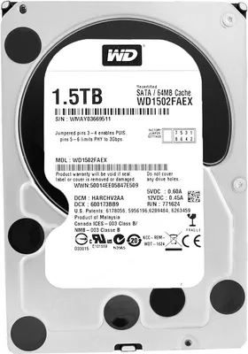 Produktbild von Festplatte Western Digital  1.5 TB WD1502FAEX Rec 16MB 7200RPM  Sata III 3,5" Zoll