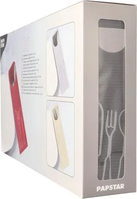 Produktbild von Bestecktaschen 23,5 cm x 7,3 cm anthrazit inklusive farbiger Bistro Serviette