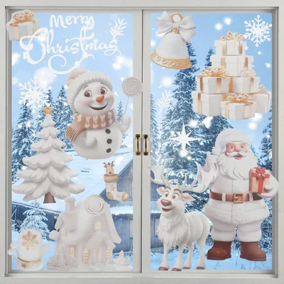 Produktbild von Fensteraufkleber - Statisch haftend - Für Glasflächen - Weiß - 8 Blatt