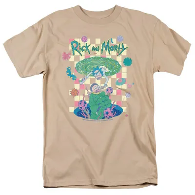 Image de T-shirt unie pour hommes et femmes, "Falling Portals" de Rick and Morty, modèle TV36031 (taille XXL), couleur sable