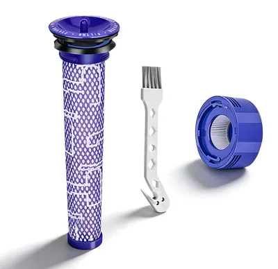 3er-Set Vakuumfilter für Staubsauger, lila, inkl. Bürste