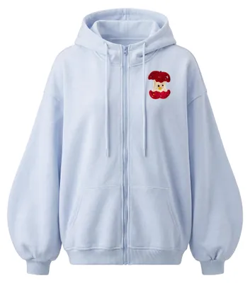 Produktbild von Damen Strickhoodie mit langen Ärmeln, Kapuze, Reißverschluss und Taschen, blau, Größe M