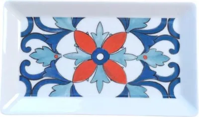 Obrázok produktu pre Obdĺžnikový porcelánový tanier - 25,5*15*2,5 cm - Arabesque