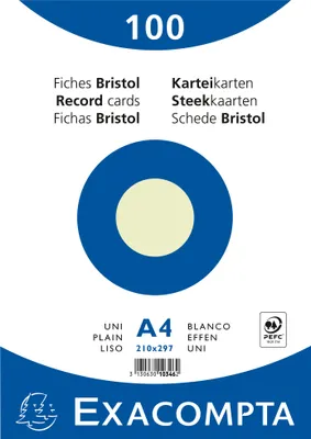 Produktbild von EXACOMPTA Karteikarte DIN A4 blanko grün 100 St./Pack.