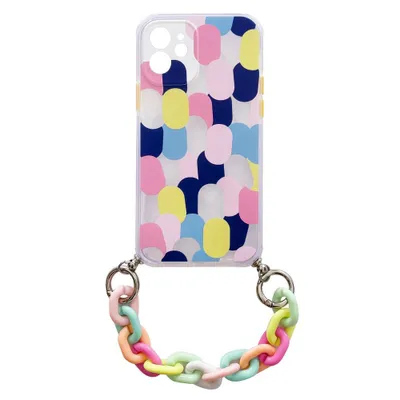 Obrázek produktu pro Barevné pouzdro s řetízkem Gelové elastické pouzdro s řetízkem a přívěskem pro Iphone 13 Pro Multicolour (1)