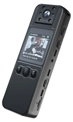 Produktbild von 1080P-Koerperkamera mit Audio- und Videoaufzeichnung Tragbare Koerperkamera Mini-Webcam 180¡ã drehbares Objektiv IR-Nachtsicht Ein-Tasten-Alarm mit rueckseitigem Clip Umhaengeband fuer die Zustellung durch Strafverfolgungsbehoerden Persoenliche Aufnahmen auf Reisen im Freien