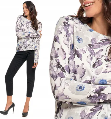 Produktbild von Elegante Damen Bluse mit Blumenmuster, modische Langarm MORAJ S