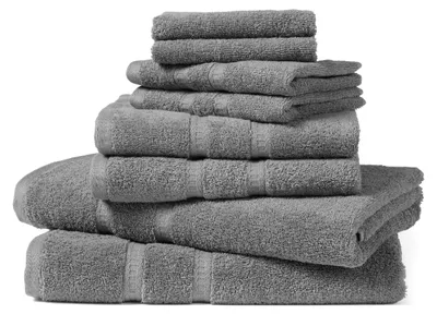 Produktbild von SCHIESSER Frottierset Las Palmas | 8-teilig | 100% Baumwolle | Weich und saugstark | Anthrazit