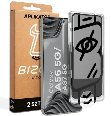 Produktbild von Gehärtetes Glas mit Privatschutzfilter und Applikationsrahmen für Galaxy A56 5G / A37 5G, Bizon Glass Aplikator Shadow, 2 Sets