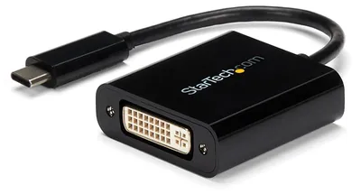 Produktbild von StarTech.com USB-C auf DVI Adapter CDP2DVI – kompakter Videoadapter, Schwarz