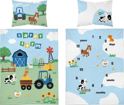 Produktbild von Babybettwäsche 100x135 Traktor Bauernhof BAUMWOLLE