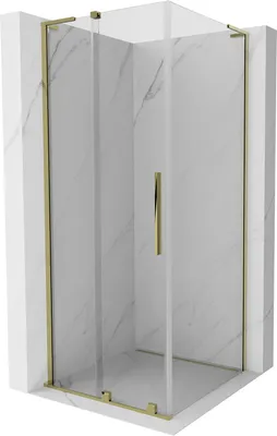 Zdjęcie produktu dla Kabina prysznicowa Mexen Velar L 110x110 cm, złota, drzwi rozsuwane