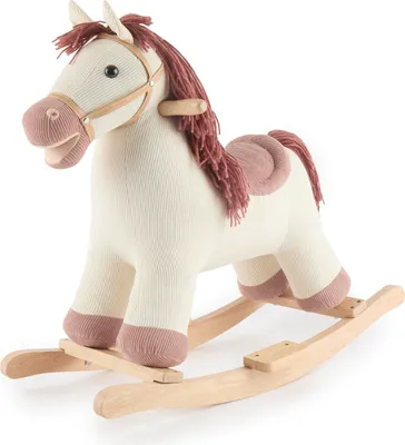 Produktbild von Bieco Plüsch Schaukeltier Pferd Ginger 68cm | Kinder Schaukelstuhl | Baby Schaukel | Schaukel Kleinkind | Schaukeltier Baby | Baby Schaukelwippe ab 9 Monate | Schaukelpferd Holz Spielzeug ab 9M
