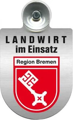 Produktbild von Einsatzschild Windschutzscheibe - Landwirt im Einsatz - 309369 incl. Regionenwappen Color - Region Bremen