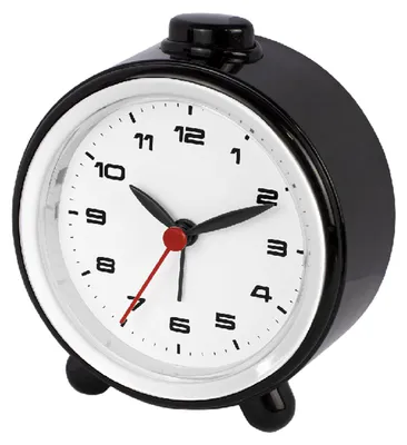 Produktbild von Analoger Wecker Schwarz – mit Snooze, Beleuchtung & Lichtfunktion, klassisches Design, weißes Zifferblatt, batteriebetrieben