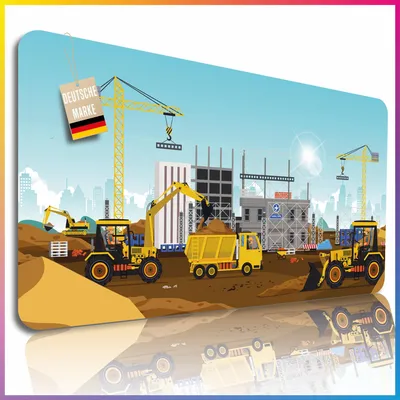 Produktbild von Schreibtischunterlage: Baustelle; Größe: 70 x 40 cm