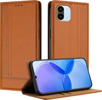 Produktbild von Handyhülle für Xiaomi Redmi A1 Leder Flip Klappbare Schutzhülle mit Standfunktion Braun