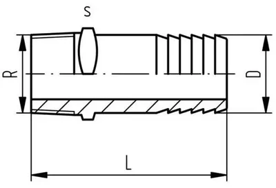 Productafbeelding van Georg Fischer drukslangkoppeling, PVC-U, 3/4" mannelijk schroefdraad, 1 stuk.
