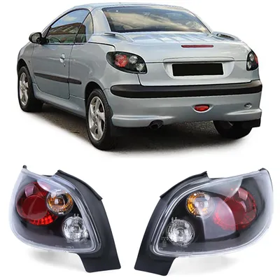 Rückleuchten Klarglas schwarz Smoke für Peugeot 206 CC Coupe Cabrio 2000-2008