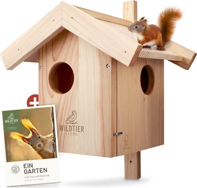 Produktbild von wildtier liebe Eichhörnchen Kobel - Nest für Eichhörnchen aus verschraubtem Massiv-Holz, Eichhörnchenhaus