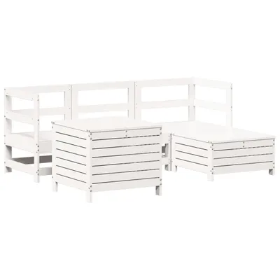 Produktbild von 5-tlg. Garten-Sofagarnitur Weiß Massivholz Kiefer