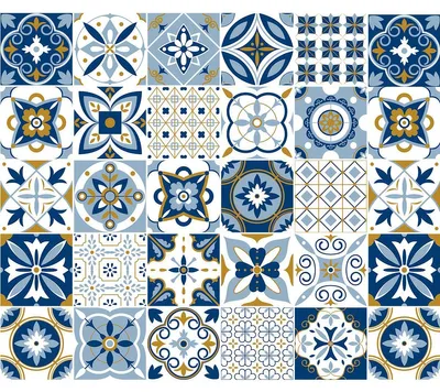 Obrázek produktu pro Samolepicí nálepky na obklady do kuchyně a koupelny – 30 nálepek Martinho Azulejo – 30 nálepek o rozměrech 10 x 10 cm