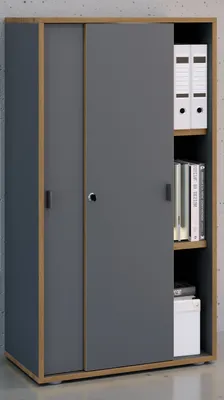 Produktbild von VCM Büroschrank mit 3 Fächern | moderner Aktenschrank mit Schiebetüren | Maße ca. H. 110 x B. 60 x T. 37 cm– Salia 3-Fach