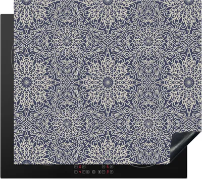 Produktbild von KitchenYeah© Herdabdeckplatte Mandala - Blumen - Vintage - Muster , 59x51cm, Küche Deko, Glaskeramikkochfeld Herdabdeckung, Abdeckplatte fùr Kochfeld