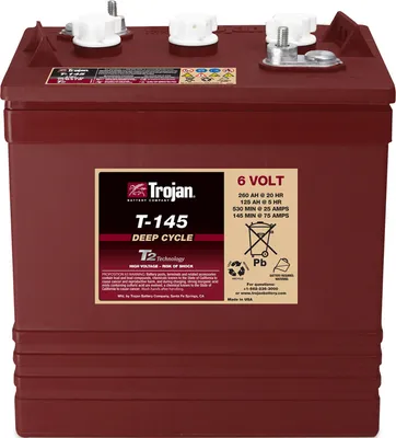 Produktbild von Trojan T-145 6V 260Ah Deep Cycle Traktionsbatterie ELPT-Anschluss