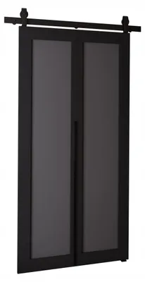 Produktbild von KierMoebel Schiebetür Komplettset QUDIO M1 Schwarz + Graphit 86x205x3,2 cm Wohnzimmer Schiebetür