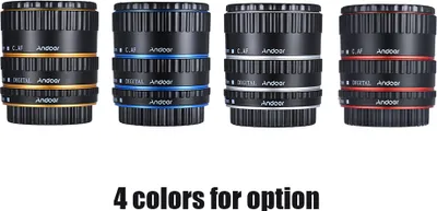Zdjęcie produktu dla Kolorowy metalowy pierścień przedłużający do obiektywów makro z autofokusem TTL dla aparatów Canon EOS EF, EF-S, 60D, 7D, 5D II, 550D – czerwony